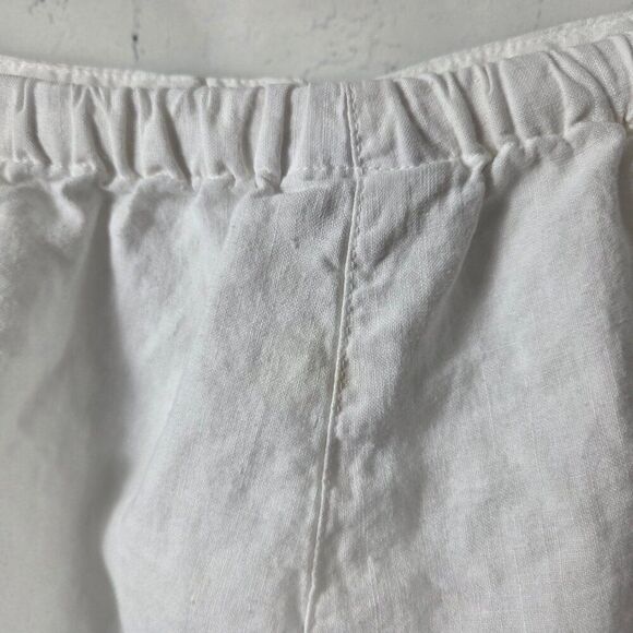 Johnny Was Item 100% Linen Capri Pants Plus Size 1X White VTG Made In USA Womens - Picture 6 of 12
